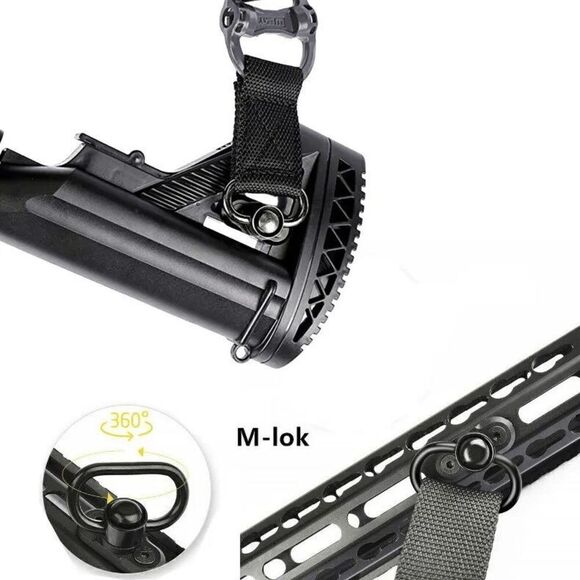 Tactical 2 Point Sling QD Swivel Rifle Adjustable Gun Sling Strap w/ MLOK Swivel - Picture 7 of 9